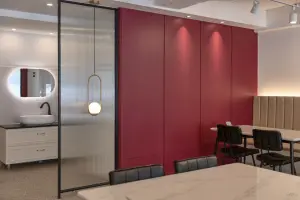 HAOPING 52평 버건디 포인트 카페 인테리어